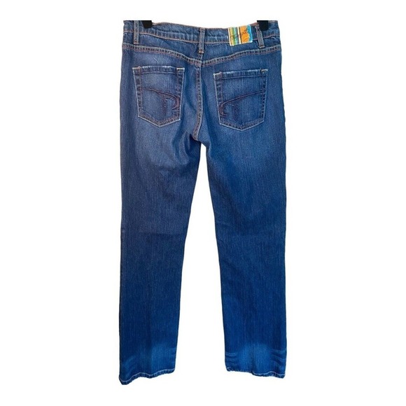 WOMEN'S Vintage True Grit Straight Leg Jeans Size 27 Orange/ Yellow Stitching - Picture 3 of 11